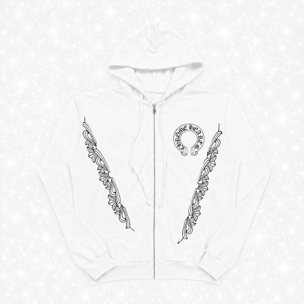 WHITE HORSESHOE ZIP-UP