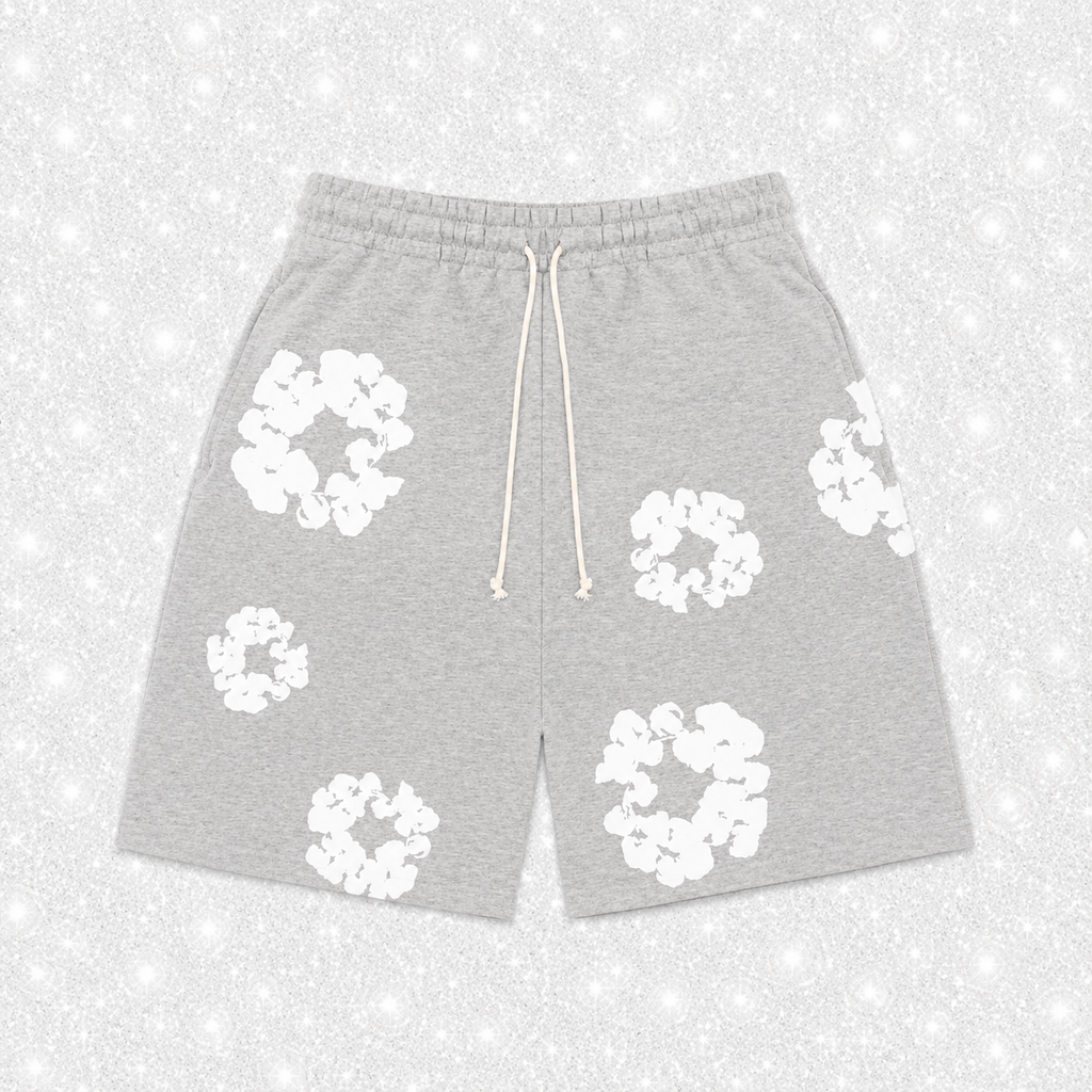 GREY DENIM SHORTS