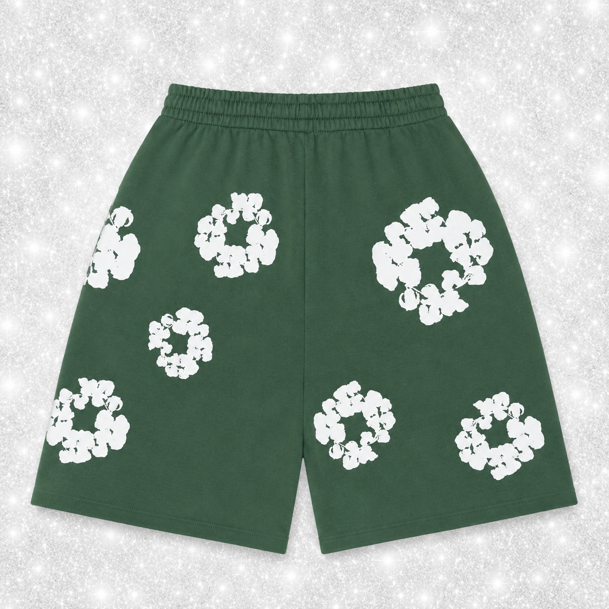 GREEN DENIM SHORTS