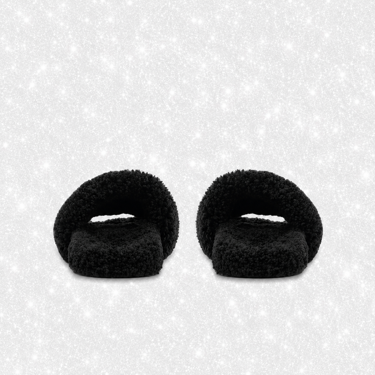 BLACK FUR SLIDES