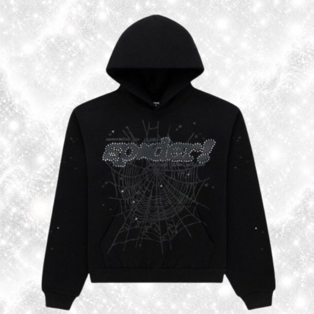 SP5 BLACK RHINESTONE V2 HOODIE