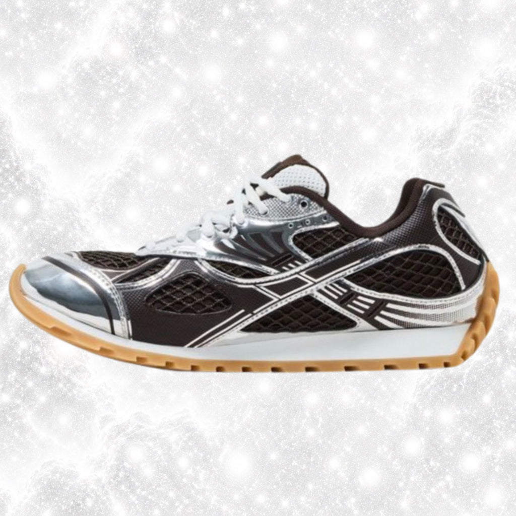 B0TTEG4 V3NET4 ORBIT BLACK SILVER SNEAKERS