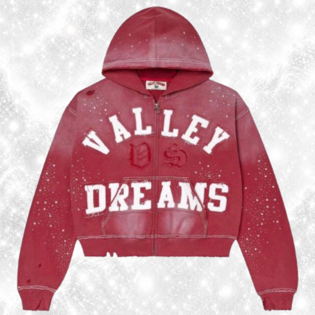 V4LE F0REVER CLASSICO ZIP UP HOODIE RED