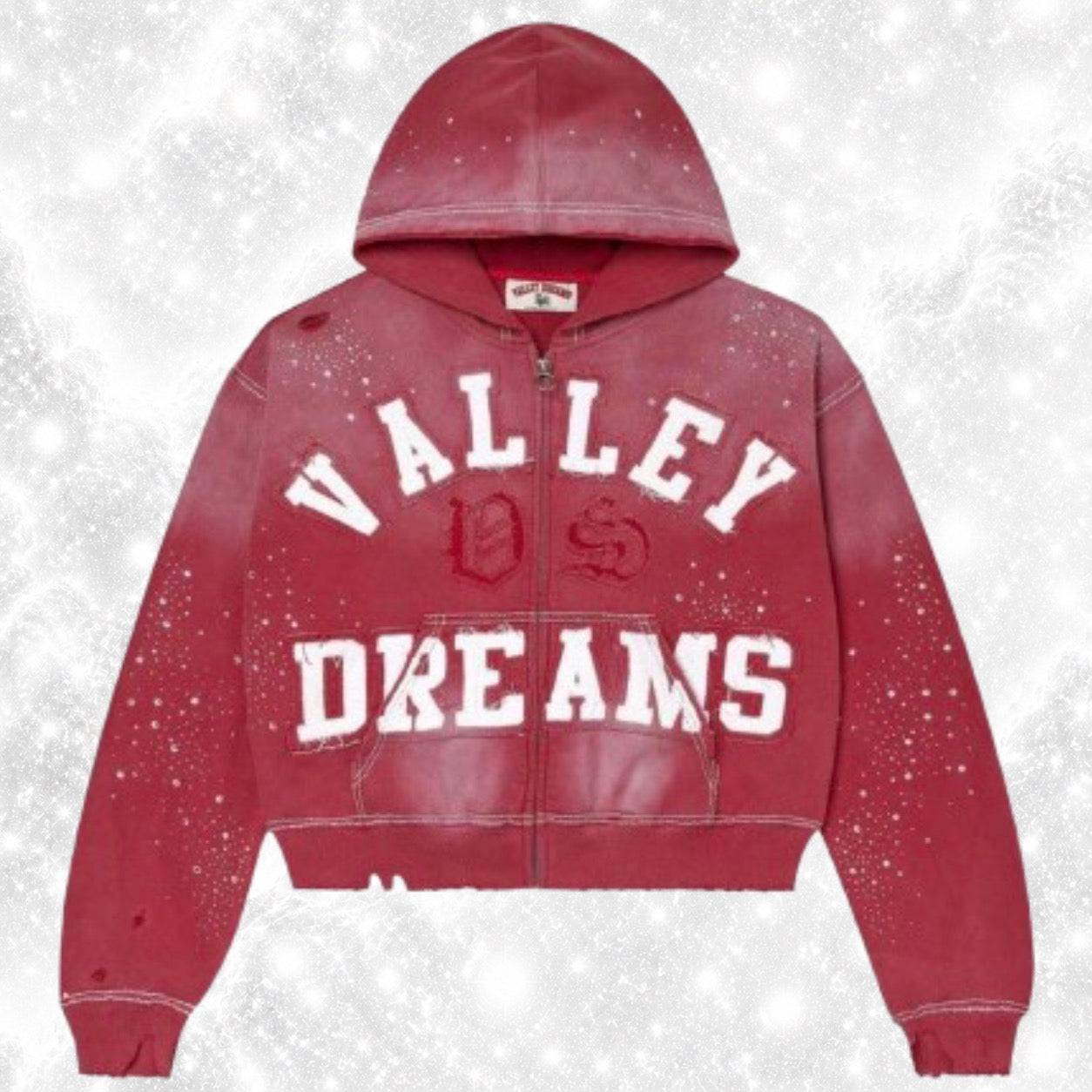 V4LE F0REVER CLASSICO ZIP UP HOODIE RED