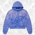 V4LE F0REVER WILDFLOWER ZIP UP HOODIE BLUE