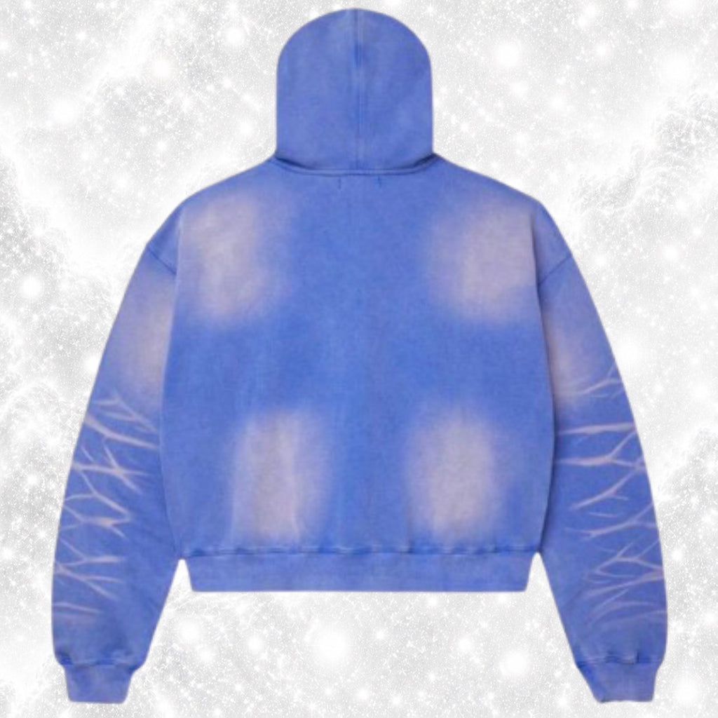 V4LE F0REVER WILDFLOWER ZIP UP HOODIE BLUE