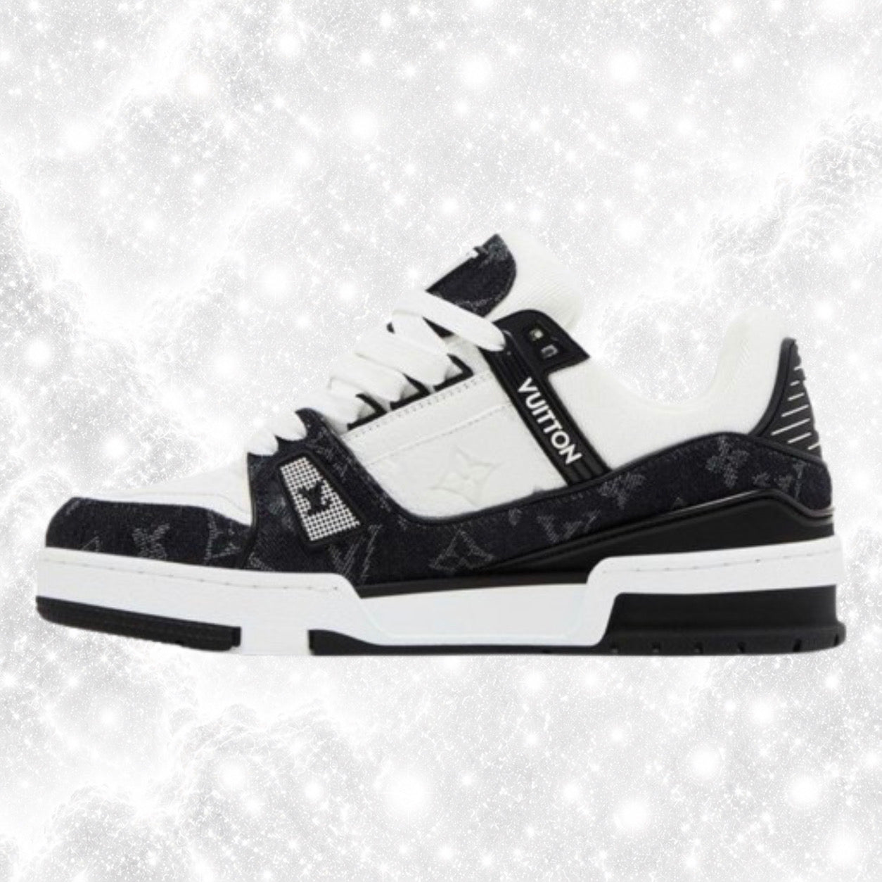 L0IUS VU1TT0N TRAINERS BLACK WHITE