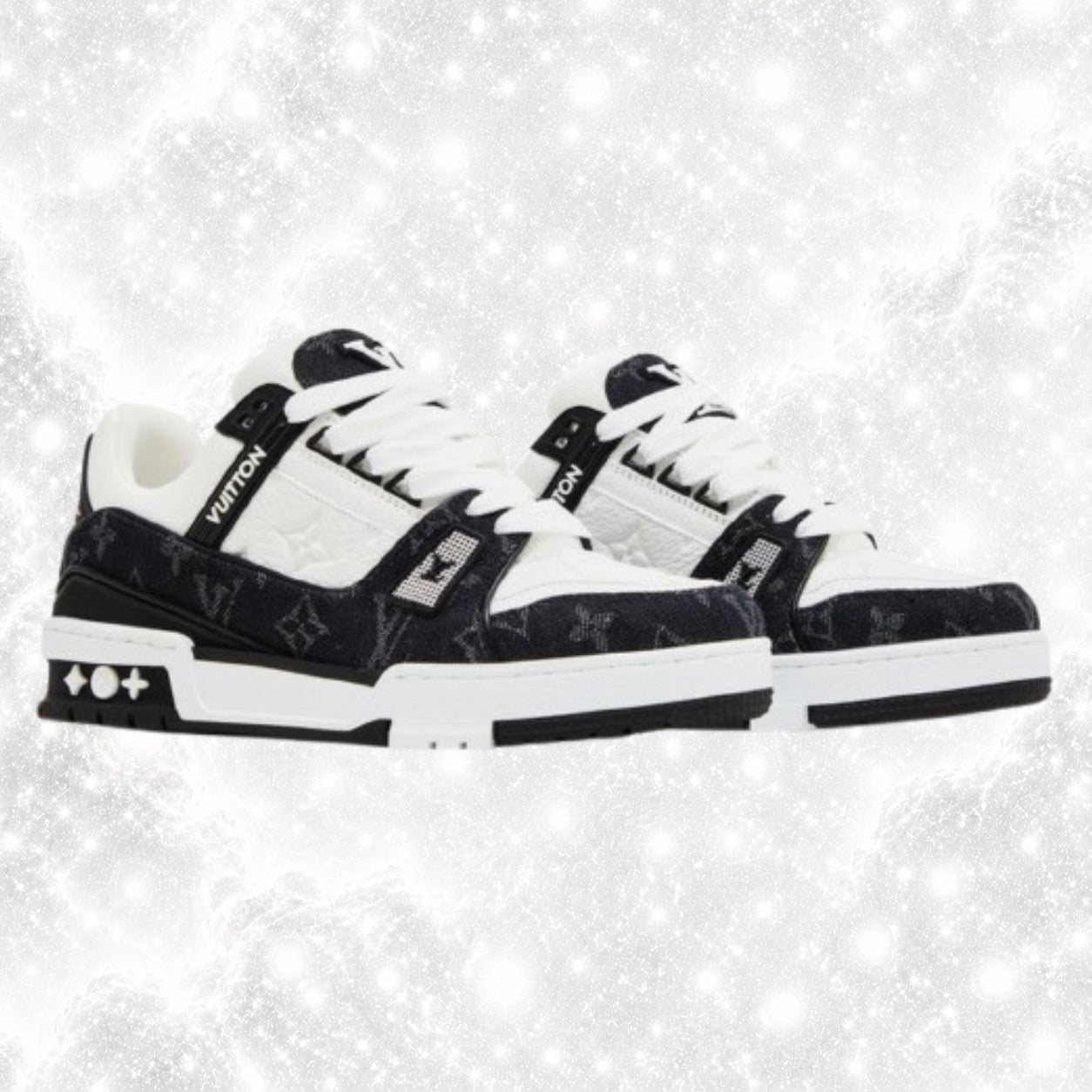 L0IUS VU1TT0N TRAINERS BLACK WHITE