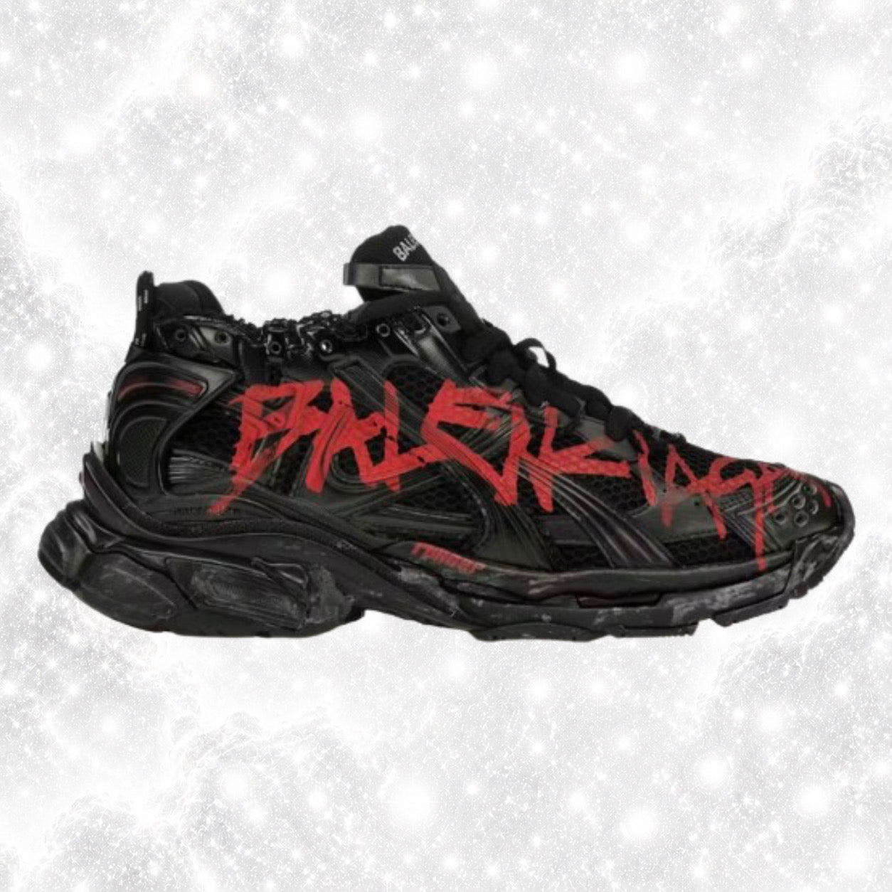 BALENC1 RUNNERS RED GRAFFITI BLACK