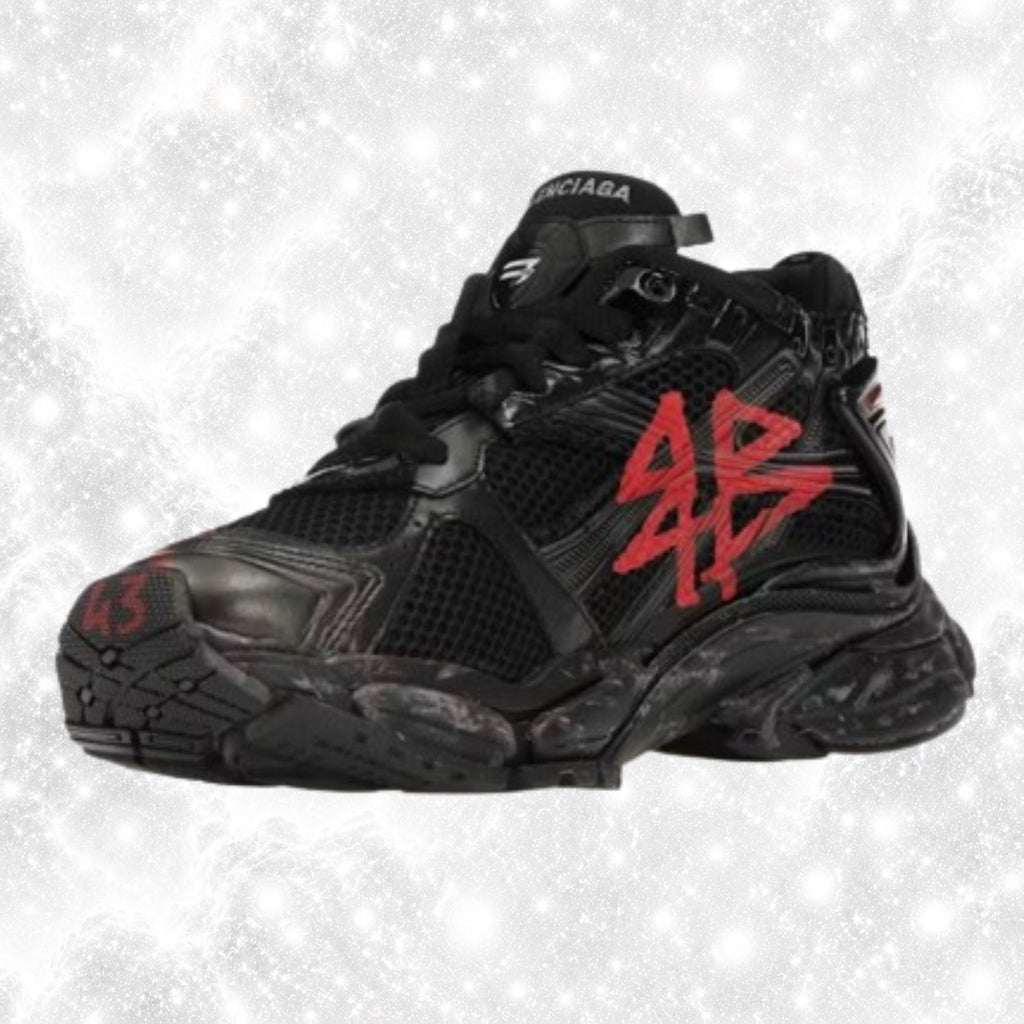 BALENC1 RUNNERS RED GRAFFITI BLACK