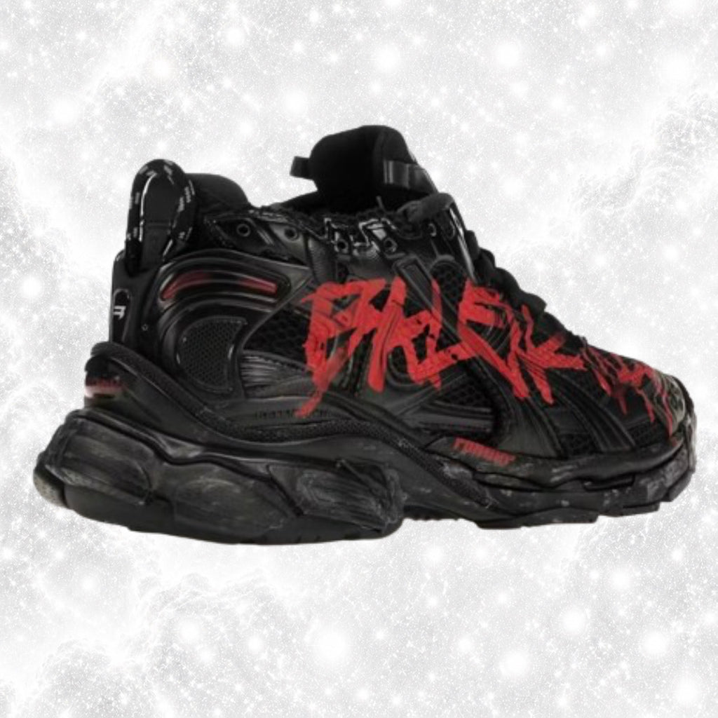 BALENC1 RUNNERS RED GRAFFITI BLACK