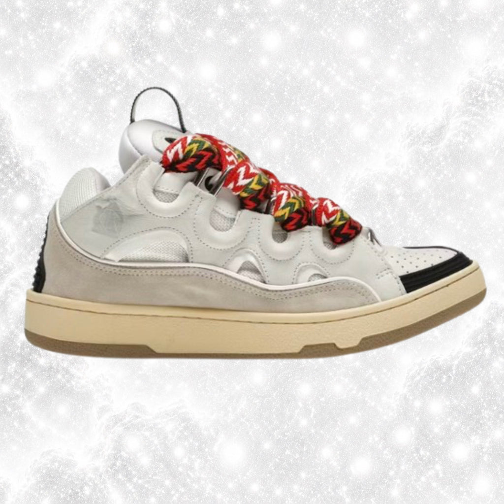 L4NV1N LEATHER CURB WHITE IVORY SNEAKERS