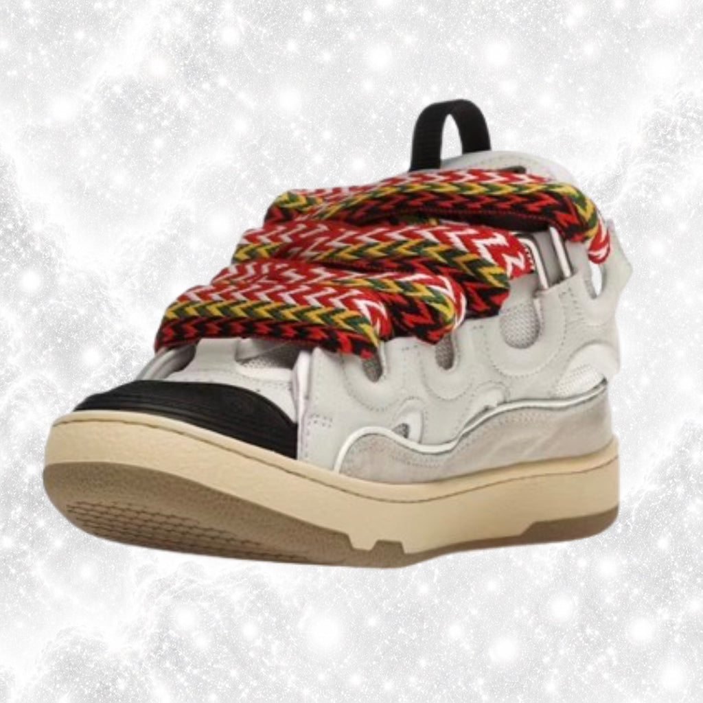 L4NV1N LEATHER CURB WHITE IVORY SNEAKERS