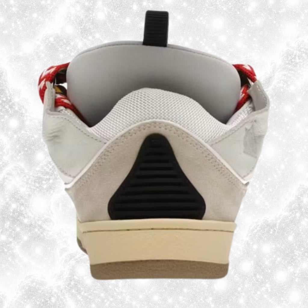L4NV1N LEATHER CURB WHITE IVORY SNEAKERS