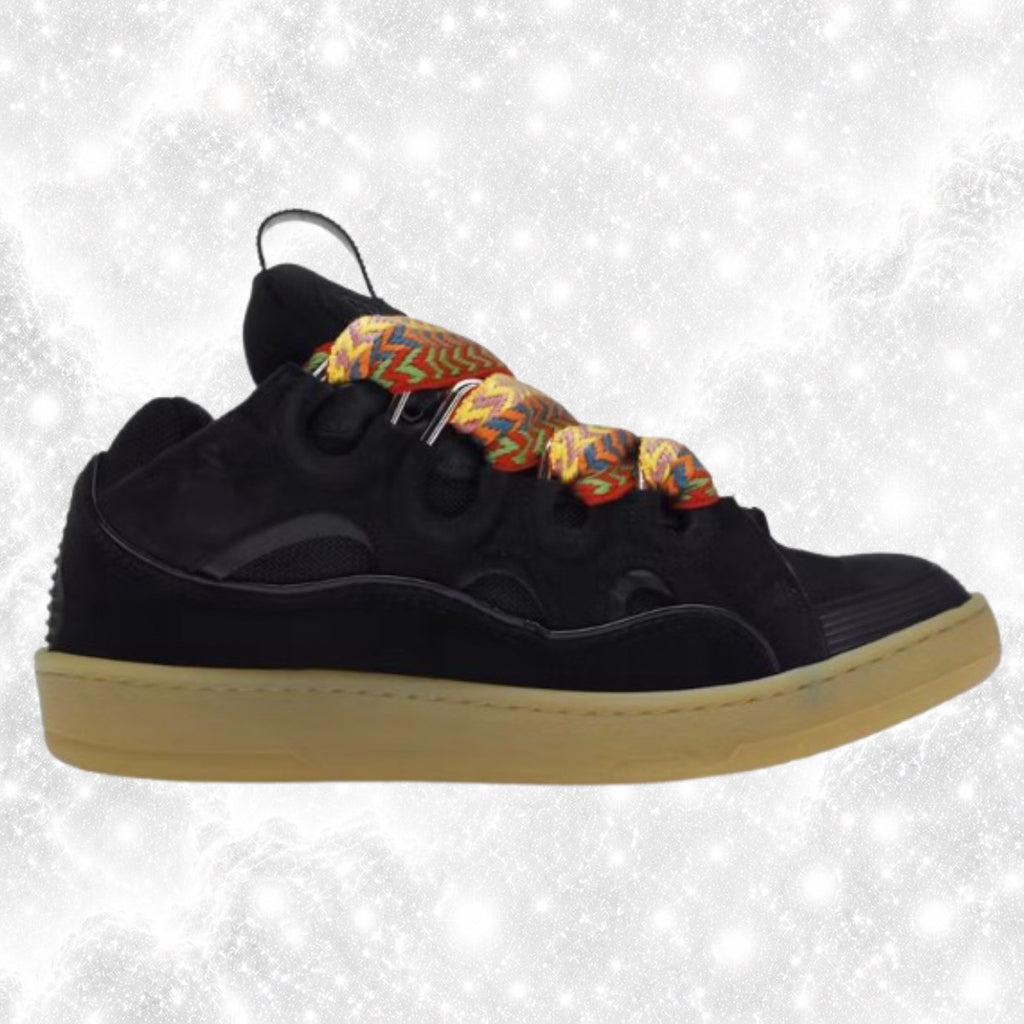 L4NV1N LEATHER CURB BLACK SNEAKERS