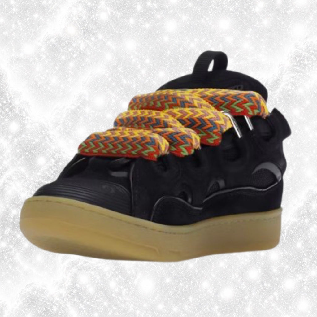 L4NV1N LEATHER CURB BLACK SNEAKERS