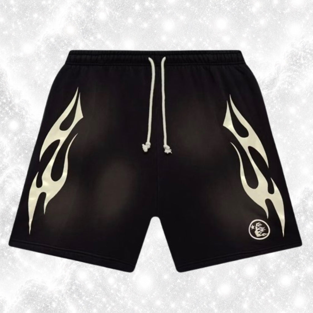 H3LLST4R FLAME SHORTS BLACK