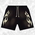 H3LLST4R FLAME SHORTS BLACK