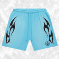 H3LLST4R FLAME SHORTS BABY BLUE