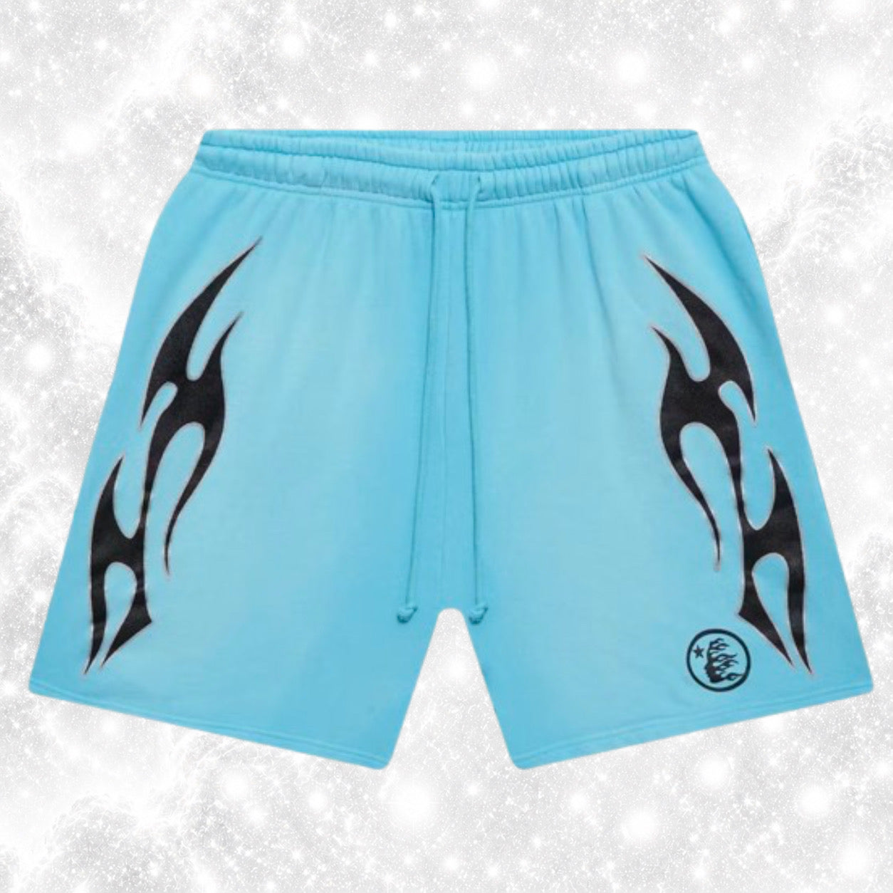 H3LLST4R FLAME SHORTS BABY BLUE