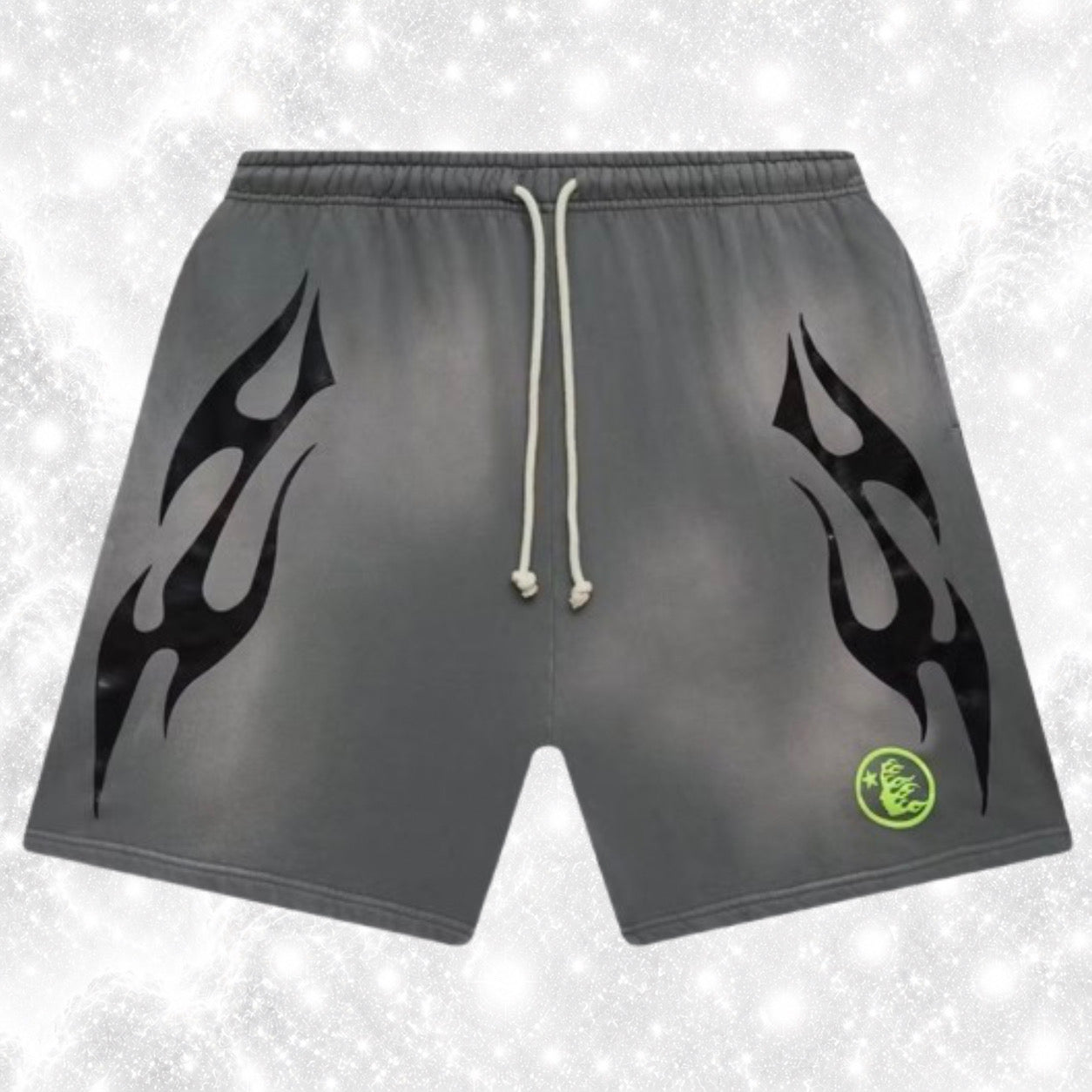 H3LLST4R FLAME SHORTS GREY