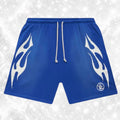 H3LLST4R FLAME SHORTS BLUE