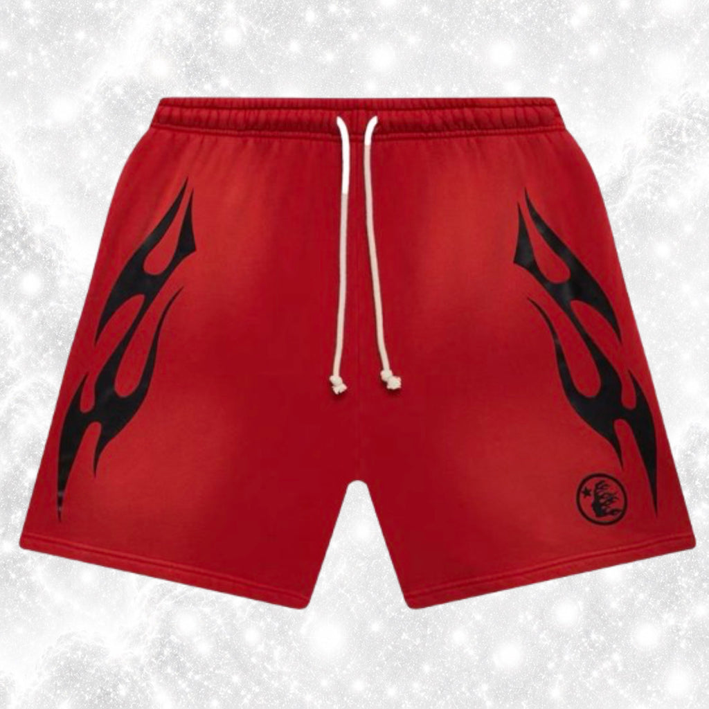 H3LLST4R FLAME SHORTS RED