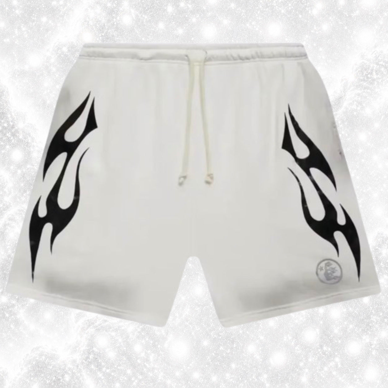 H3LLST4R FLAME SHORTS WHITE