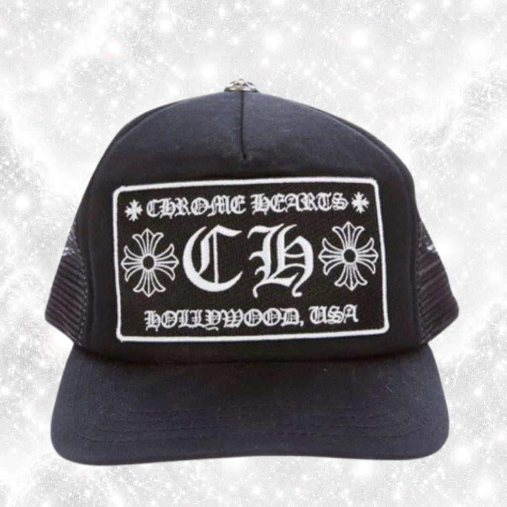 CHR0M3 H34RTS HOLLYWOOD TRUCKER HAT BLACK