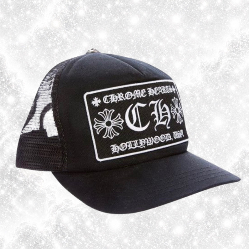 CHR0M3 H34RTS HOLLYWOOD TRUCKER HAT BLACK