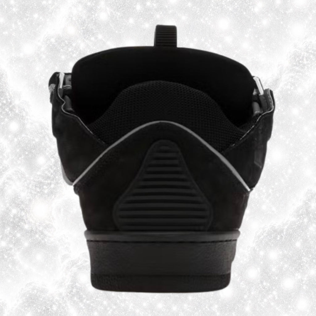 L4NV1N LEATHER CURB REFLECTIVE BLACK SNEAKERS